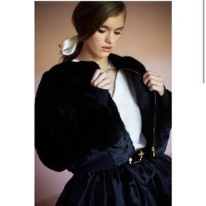 ISO Selkie the moon faux fur black jacket size medium